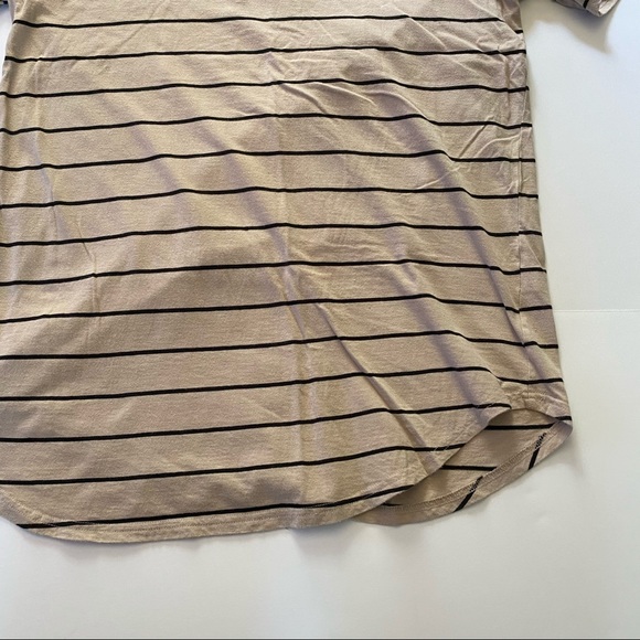 SOLD PacSun Scallop Tee Tan w/ Black Stripes - Picture 3 of 6